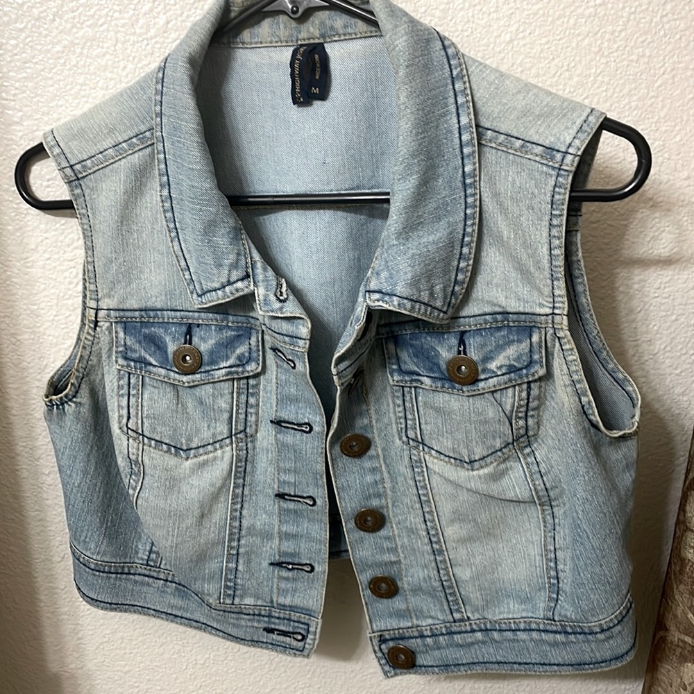 Highway Jeans crop denim vest, size M.